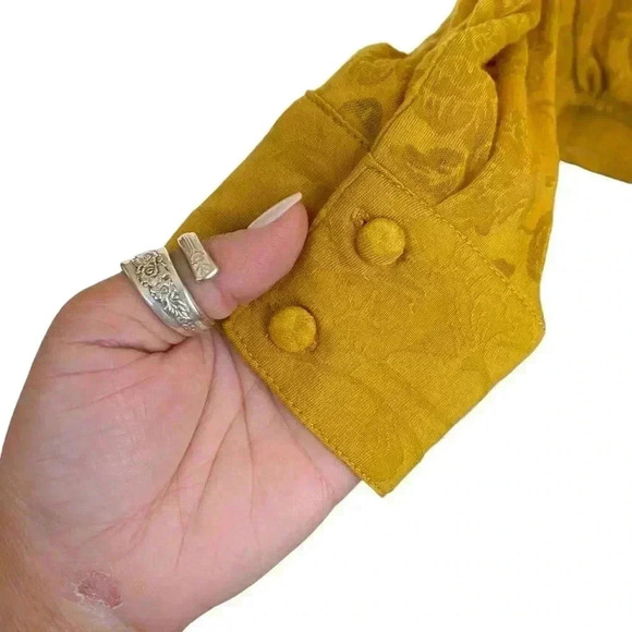 Anthropologie Mustard Wrap Top - Picture 6 of 10